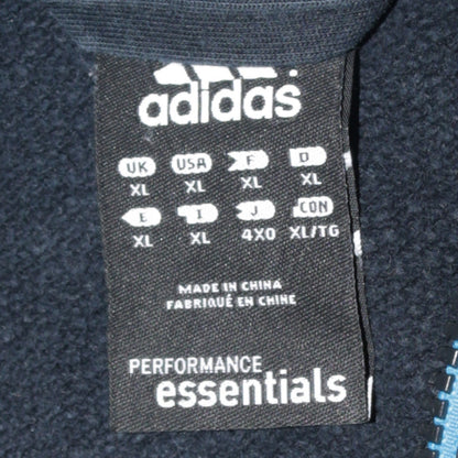 Adidas Men’s Black Blue Full Zip Hoodie XL Essentials Sportswear