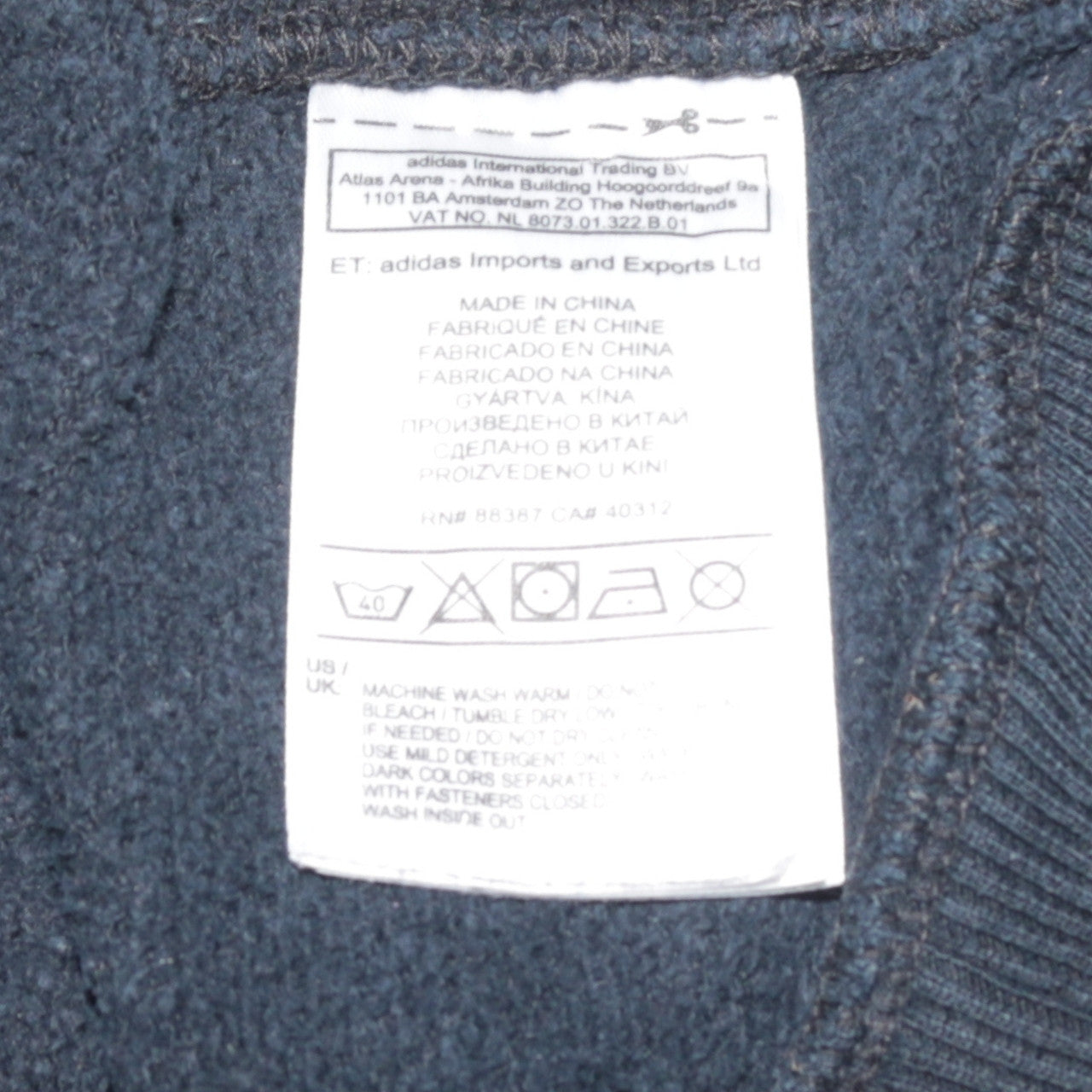 Adidas Men’s Black Blue Full Zip Hoodie XL Essentials Sportswear
