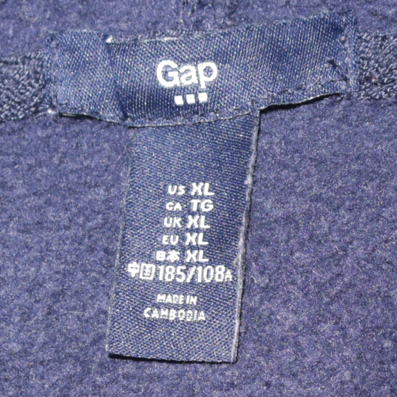 GAP Mens Blue XL Full Zip Hooded Sweatshirt Logo Hoodie