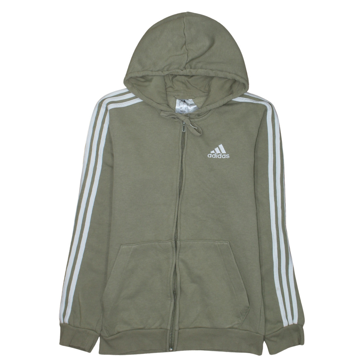 Adidas Men's Green Full Zip Hoodie Size S Regular Fit