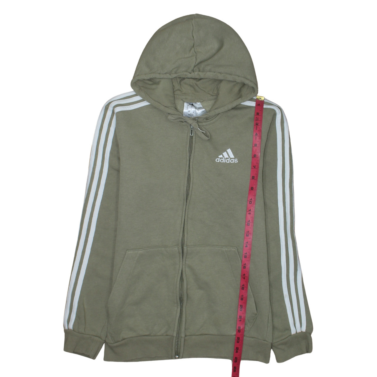 Adidas Men's Green Full Zip Hoodie Size S Regular Fit