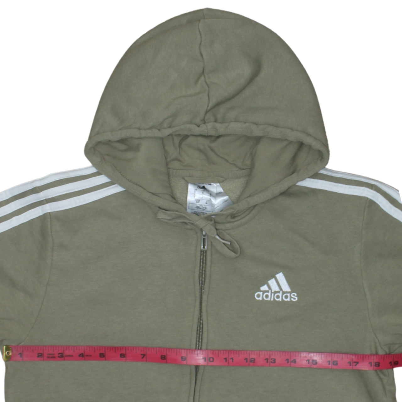 Adidas Men's Green Full Zip Hoodie Size S Regular Fit