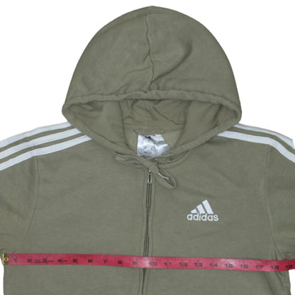 Adidas Men's Green Full Zip Hoodie Size S Regular Fit