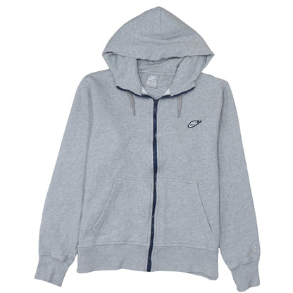 Nike Men's Grey Full Zip Hoodie L Sportswear Cotton Blend
