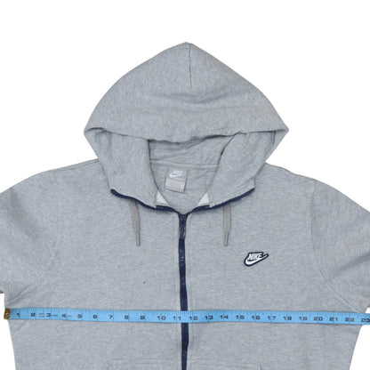 Nike Men's Grey Full Zip Hoodie L Sportswear Cotton Blend