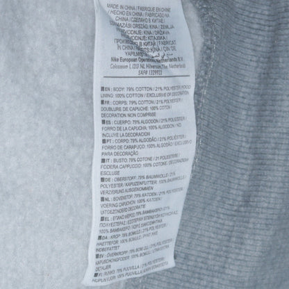Nike Men's Grey Full Zip Hoodie L Sportswear Cotton Blend