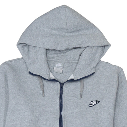 Nike Men's Grey Full Zip Hoodie L Sportswear Cotton Blend