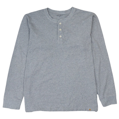 Carhartt Men's Grey XL Henley Long Sleeve Cotton Shirt