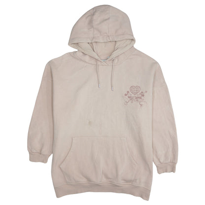Disney Women Beige Organic Cotton Pullover Hoodie Size 10