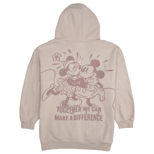 Disney Women Beige Organic Cotton Pullover Hoodie Size 10