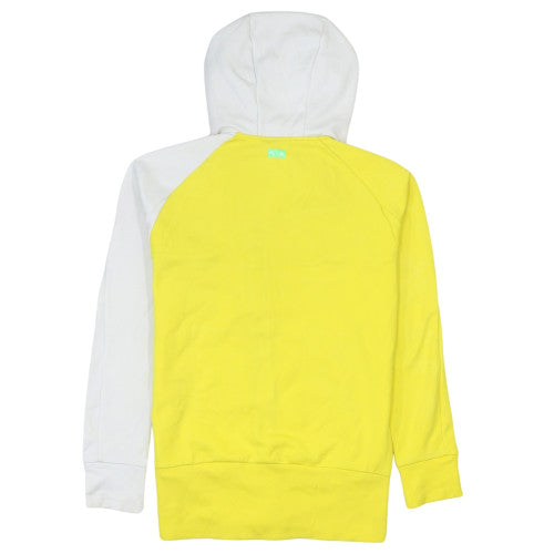 Adidas Womens Yellow White Full Zip Hoodie UK 10 Sports Casual