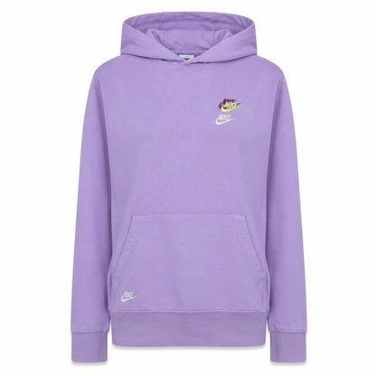 Nike Womens Purple Pullover Hoodie Medium Cotton Blend Logo Print