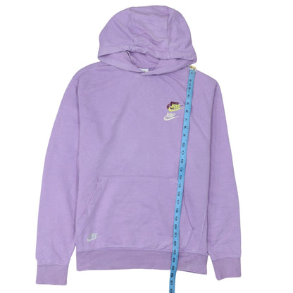 Nike Womens Purple Pullover Hoodie Medium Cotton Blend Logo Print