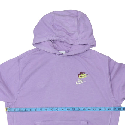 Nike Womens Purple Pullover Hoodie Medium Cotton Blend Logo Print