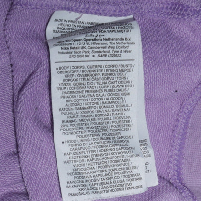 Nike Womens Purple Pullover Hoodie Medium Cotton Blend Logo Print