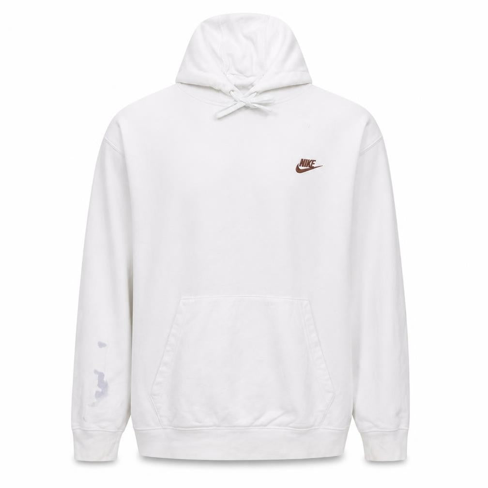 Nike Men's White XL Pullover Hoodie with Logo Pocket