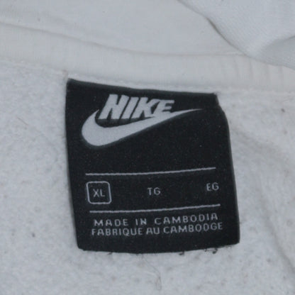 Nike Men's White XL Pullover Hoodie with Logo Pocket