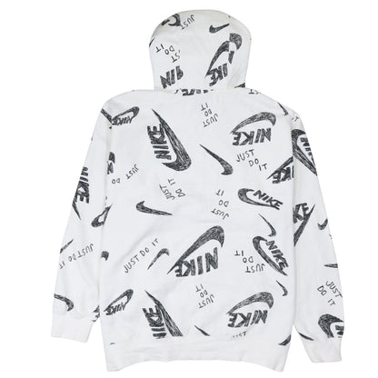 Nike Men's White XL Pullover Hoodie Graphic Print Just Do It