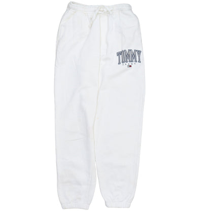 Tommy Jeans Men's White M Sweatpants Tapered Fleece Drawstring Trousers