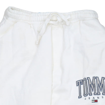 Tommy Jeans Men's White M Sweatpants Tapered Fleece Drawstring Trousers