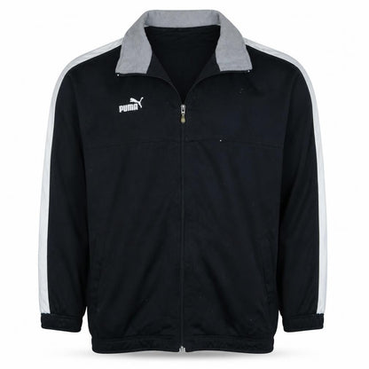 Puma Men's Black 2XL Track Jacket with Zip and Grey Collar