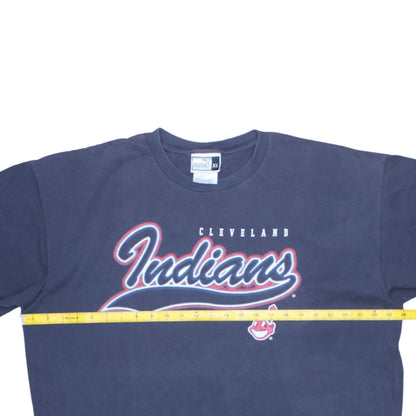 Puma Mens Blue XL Cleveland Indians Sports Graphic Retro T-Shirt