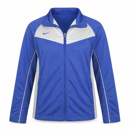 Nike Women's Blue Track Jacket Size 10 Dri-Fit Full Zip Sportswear