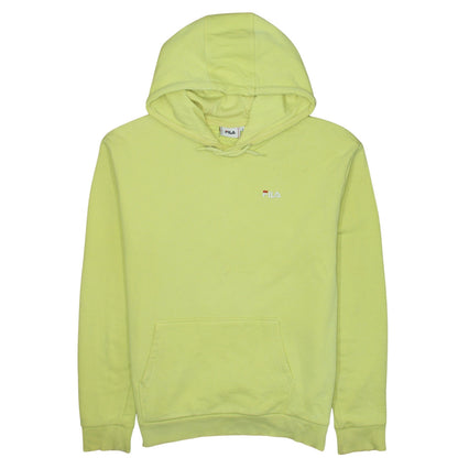 FILA Men Yellow Pullover Hoodie L Regular Fit Cotton Blend