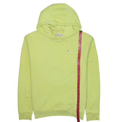 FILA Men Yellow Pullover Hoodie L Regular Fit Cotton Blend