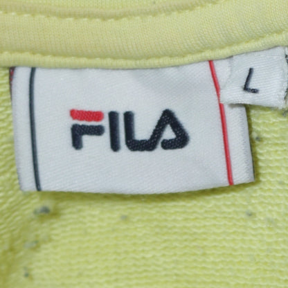 FILA Men Yellow Pullover Hoodie L Regular Fit Cotton Blend