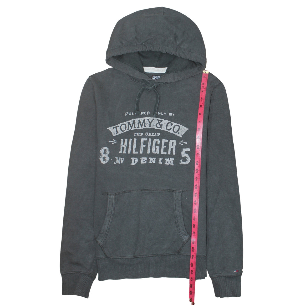 Tommy Hilfiger Denim Men's Black Large Pullover Hoodie Sweatshirt