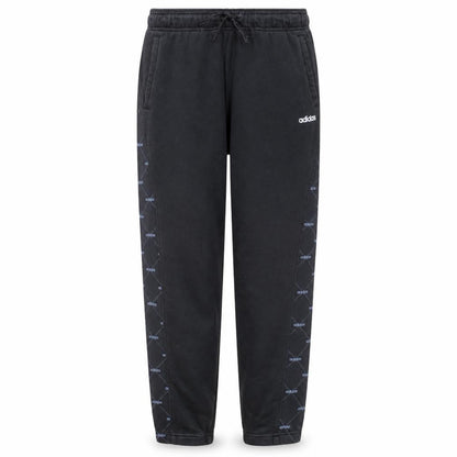 Front view of Adidas women’s black jogger sweatpants l elastic waist drawstring pockets