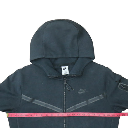 Nike Men's Black Full Zip Hoodie M Cotton Blend Classic Style