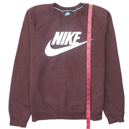 Nike Mens Brown Pullover Sweatshirt Small Crew Neck Logo Print