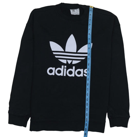 Adidas Womens Black Crew Neck Pullover Sweatshirt Size 12
