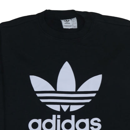 Adidas Womens Black Crew Neck Pullover Sweatshirt Size 12