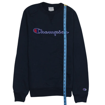 Champion Men's Blue Medium Pullover Sweatshirt Embroidered Logo