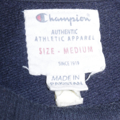 Champion Men's Blue Medium Pullover Sweatshirt Embroidered Logo