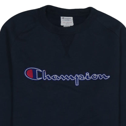 Champion Men's Blue Medium Pullover Sweatshirt Embroidered Logo