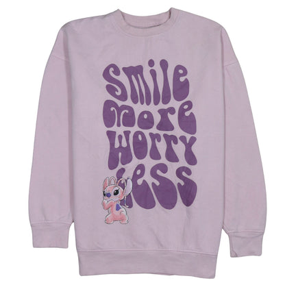Disney Primark Women XS Pink Pullover Sweatshirt Angel Print