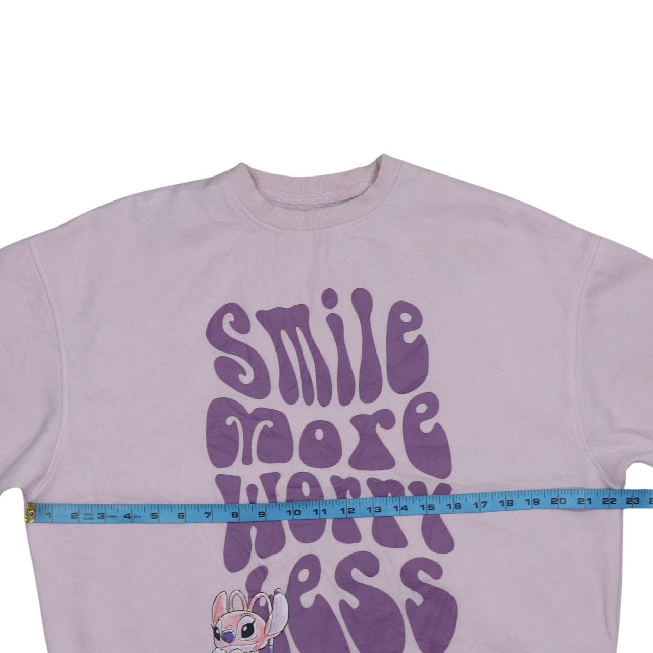 Disney Primark Women XS Pink Pullover Sweatshirt Angel Print