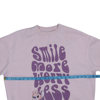 Disney Primark Women XS Pink Pullover Sweatshirt Angel Print