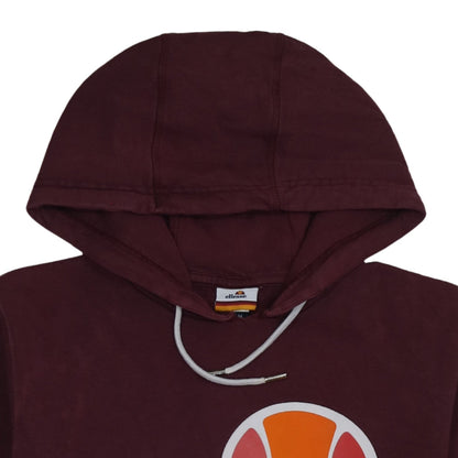 Ellesse Men's Brown Pullover Hoodie M Graphic Logo Fleece