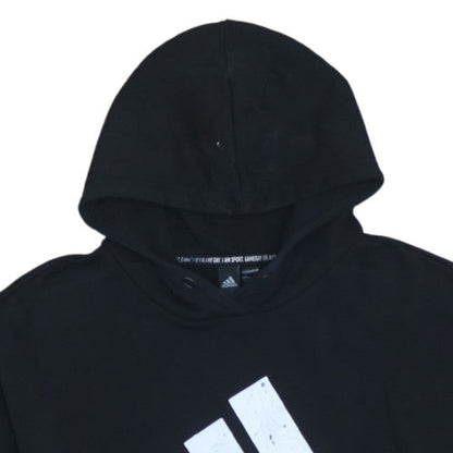 Adidas Women's Black Pullover Hoodie Size S Logo Front Casual Sportswear