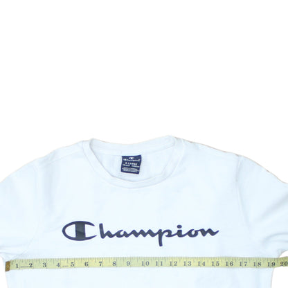 Champion Boys White Pullover Sweatshirt X-Large 13-14 Years Logo Crew Neck