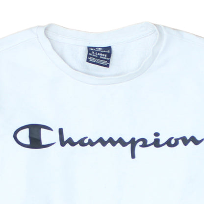 Champion Boys White Pullover Sweatshirt X-Large 13-14 Years Logo Crew Neck
