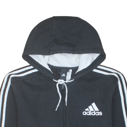Adidas Men's Black Full Zip Hoodie L Sports Fleece Sweatshirt