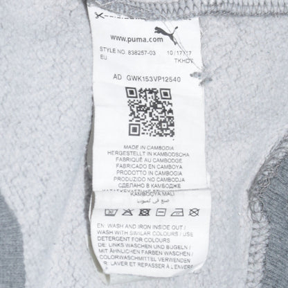 Puma Men's Grey XS Pullover Fleece Hoodie with Logo