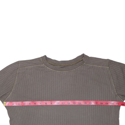 Marlboro Classics Men's Brown Long Sleeve Ribbed Cotton Top M