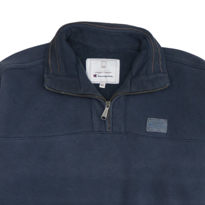 Champion Men's Blue XL 1/4 Zip Fleece Sweatshirt Pullover